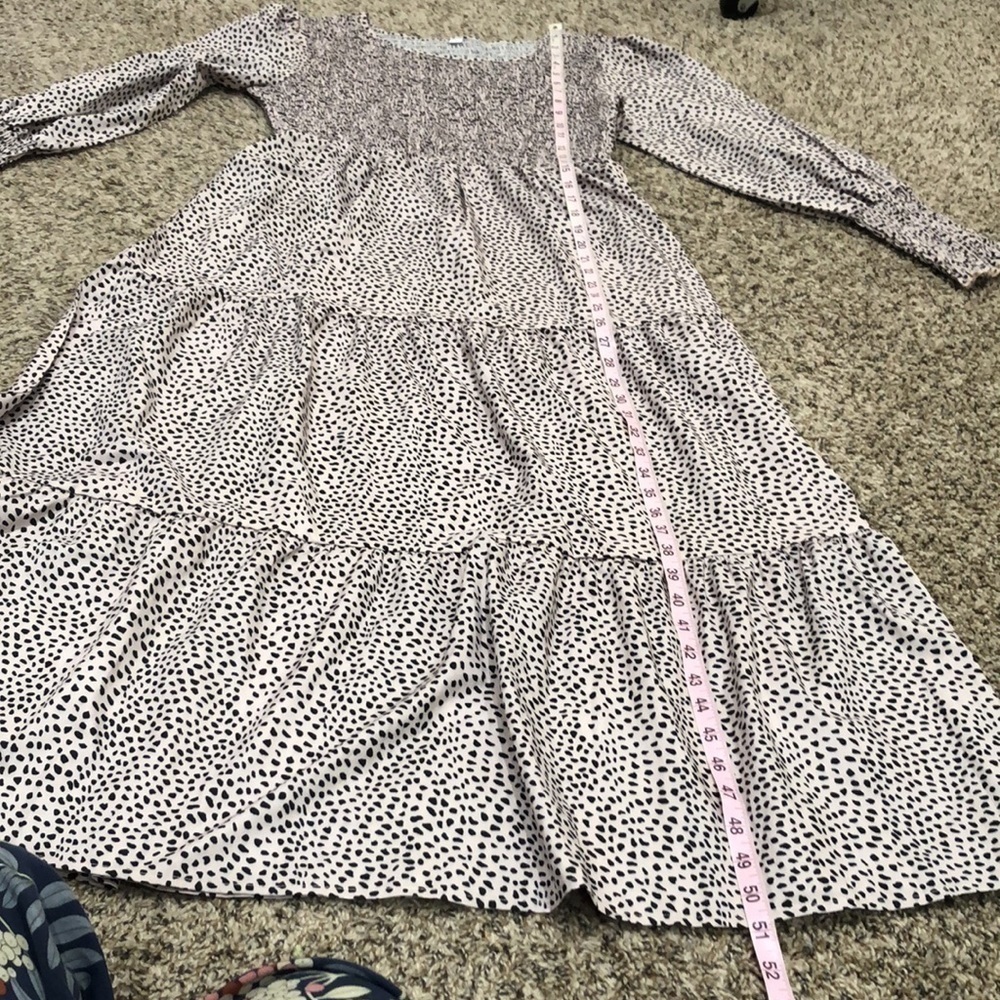 Francesca’s Collection Maxi Dress Size Medium Beige Cheetah Animal Print - Picture 8 of 9